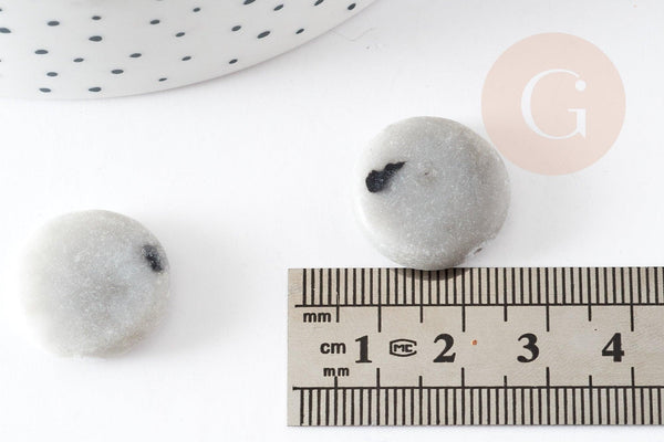 Perles rondes en jaspe gris, perles pierres, perles jaspe naturel,20mm, x5 (G1455)