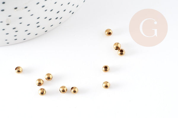 Perles rondes intercalaires laiton brut4 mm , x 100 (8GR) (G8752)