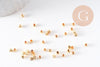 Perles rondes intercalaires texturées laiton doré 14k 3mm, x20 (G1511)