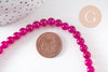 Perles rondes jade naturel rose FUCHSIA 6mm, x1 fil de 38cm (G1784)