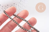 Perles rondes pyrite naturelle 4mm grade A, x1 fil de 39cm (G1539)