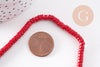 Perles rondes rondelles turquoise rouge 4x2mm, perles corail Heishi de synthèse, x1 fil de 45 cm (G0847)