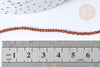 Perles rondes verre marron, marron clair facettes 2mm, fil de 38cm, x1 (G7950)