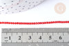Perles rondes verre rouge vif facettes 2mm, cristal, le fil de 38cm x1 (G7953)