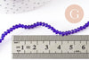Perles toupies bleu, cristal bleu marine,Perle verre facette, 3x2mm- fil de 38 cm, x1 (G2198)