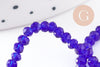 Perles toupies bleu, cristal bleu marine,Perle verre facette, 3x2mm- fil de 38 cm, x1 (G2198)