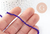 Perles toupies bleu roi, perle cristal bleu, Perle verre facette,3x2mm fil de 41 cm, x1 (G0717)