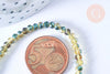 Perles toupies cristal bicolore jaune vert irisé 3.5x2.5mm,Perle verre facette, fil 25.4cm x1 (G6761)