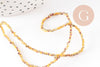 Perles toupies cristal jaune irisé, perles bijoux, perle cristal, Perle verre facette,fil de 26cm, 2mm, x1 (G4506)