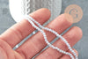 Perles toupies cristal transparent gris clair irisé, bijoux cristal,verre facette,création bijoux, 2.5x2mm, fil de 45cm x1 (G3617)