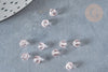 Perles toupies facettées verre rose transparent 4x3.5mm, cristal autrichien, x20 (G0588)