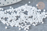 Perles tube blanc opaque façon Delica miyuki, x1 Sachet 8g (G8136)
