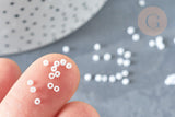 Perles tube blanc opaque façon Delica miyuki, x1 Sachet 8g (G8136)