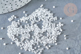 Perles tube blanc opaque façon Delica miyuki, x1 Sachet 8g (G8136)