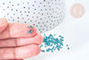 Perles tube bleu métallisé mat façon Delica miyuki, x1 sachet de 8g (G7767)