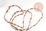 Perles tube coco nature, bois naturel, perles bois, Perles tube bois,14-19mm, fil de 38cm, x1 G0014