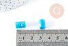 Perles tube howlite naturelle turquoise 10x7mm, x5 (G8281)