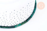 Perles tube jade africain vert naturel 11-15mm, x1 fil de 38cm (G5616)