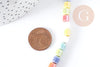 Perles tube porcelaine multicolore 6.5mm, création bijoux fantaisie DIY, fil de 30cm, x1 G8986