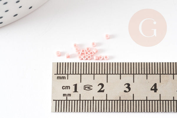 Perles tube rose clair opaque façon Delica miyuki 1.5-2mm, x1 sachet de 8gr (G9164)