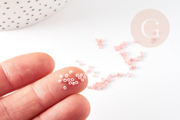 Perles tube rose clair opaque façon Delica miyuki 1.5-2mm, x1 sachet de 8gr (G9164)