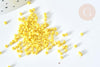 Perles tube verre Jaune vif façon Delica miyuki, x1 sachet de 8g (G7764)
