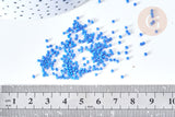 Perles tube verre bleu façon Delica miyuki, x1 sachet de 8g (G7765)
