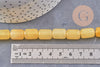 Perles tube verre jaune opaque, perles verres, 13x10mm, fil de 39cm, x1 (G4430)