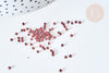 Perles tube verre rouge bordeau métallisé mat façon Delica miyuki, x1 sachet de 8g (G7779)