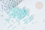 Perles tube verre turquoise clair façon Delica miyuki, x1 sachet de 8g (G7781)