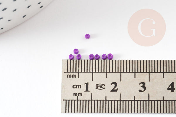 Perles tube violet foncé opaque façon Delica miyuki 1.5-2mm, x1 sachet de 8gr (G9168)