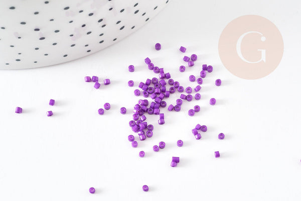 Perles tube violet foncé opaque façon Delica miyuki 1.5-2mm, x1 sachet de 8gr (G9168)