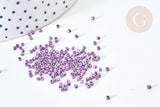 Perles tube violet métallisé mat façon Delica miyuki, Perle rocaille japonaise perlage tissage, Sachet 8g, x1 G7772