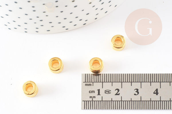 Perles tube zamac dorés 8mm ,perles intercalaires, x10 (G0030)