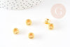 Perles tube zamac dorés 8mm ,perles intercalaires, x10 (G0030)