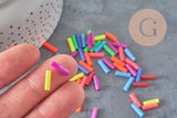 Plastic fluorescent tube beads for children's jewelry, jewelry beads, multi-colored plastic beads, x100 G6636