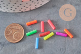 Plastic fluorescent tube beads for children's jewelry, jewelry beads, multi-colored plastic beads, x100 G6636