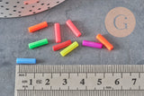 Plastic fluorescent tube beads for children's jewelry, jewelry beads, multi-colored plastic beads, x100 G6636