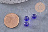 Perles verre bleu rondes 5mm, x50 (G3423)