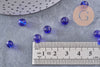 Perles verre bleu rondes 5mm, x50 (G3423)