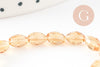 Perles verre ovale Jaune topaze facetté 6mm, x1 fil de 39cm (G1496)