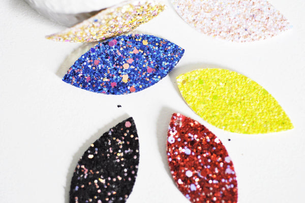 Pétale simili cuir paillettes 57.5mm, fourniture créative,cuir synthétique,fabrication coiffure, accessoire mariage, x10 ,G2735