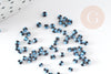 Petite Perle rocaille rayé noir bleu 1.5x2mm, perle rocaille multicolore, perle multicolore,perle africaine, x10gr (G3073)