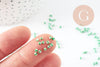 Petite Perle rocaille rayé vert blanc 1.5x2mm, x10gr (G9428)