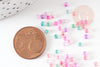 Petite Perles rocaille multicolore pastel 2.5mmx3mm, x10gr (G9283)