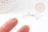 Petite perles rocaille argent brillant métallisé 2mm, x 10gr (G2401)