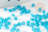 Petites perles rocaille turquoise transparent 2mm, fournitures bijoux, perle métallisée, création bijoux, x 10gr (G6714)