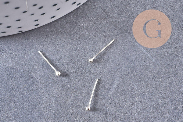 Piercing clou argent 925 massif boule 1.5mm, x1 (G5149)