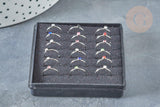 Piercing sans trou acier inoxydable 304 argenté strass 9mm, x1 (G8330)