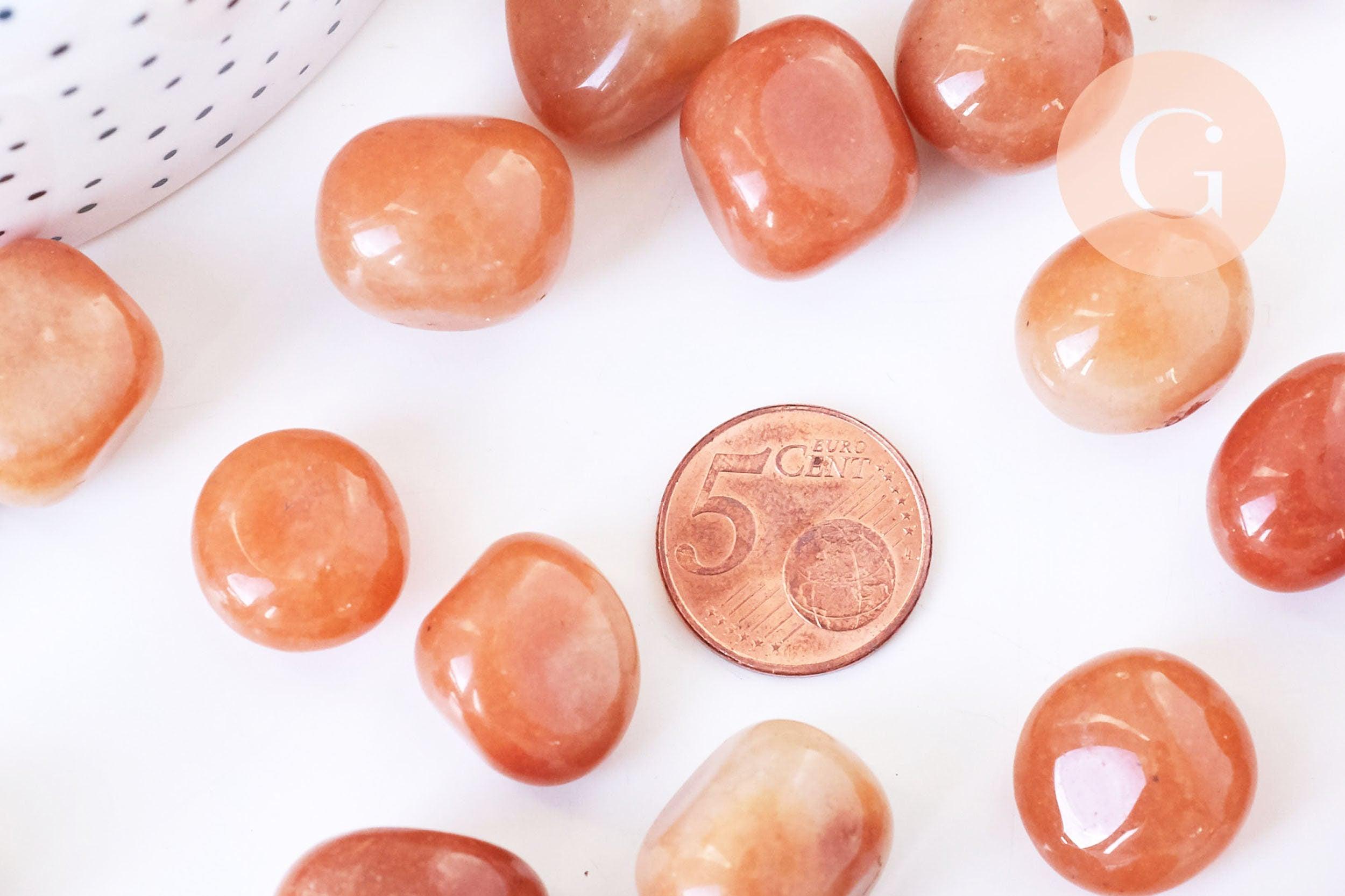 Pierre Aventurine rouge naturelle brut roulé 13-21mm, pierre naturelle, litotherapie, aventurine orange x20gr (G5781)